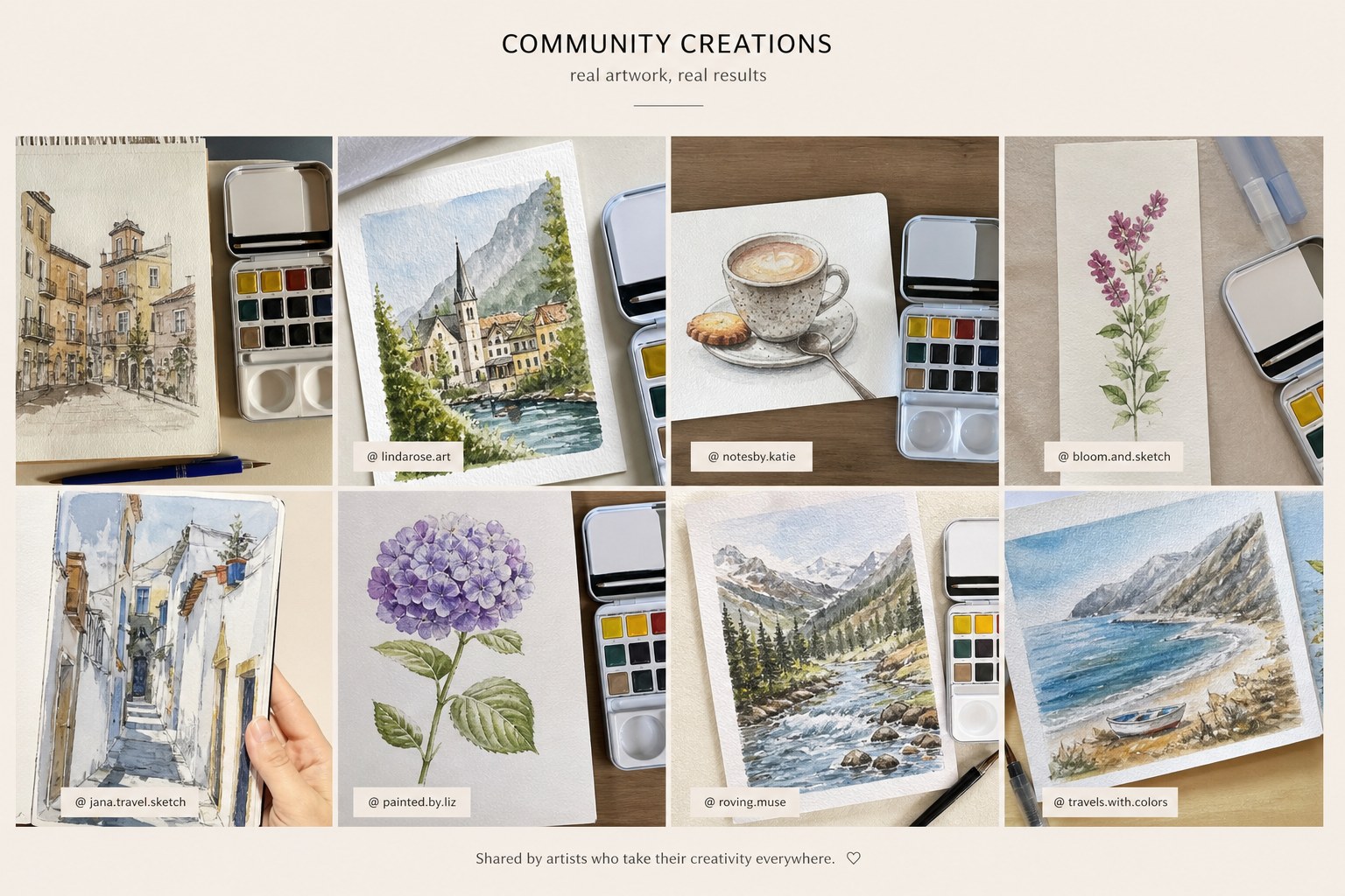 Community watercolor creations